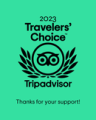 Selo oficial Travelers’ Choice do TripAdvisor.